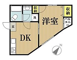 クリオ町田 1DKの間取図画像