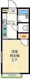メゾンドオーク 1Kの間取図画像