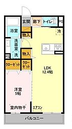 リトル・スカイ 2階1LDKの間取り