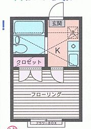 コーポ相模台 1Kの間取図画像