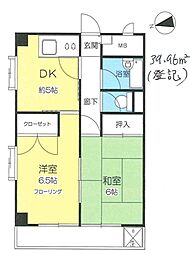 勝田マンション 2階2DKの間取り