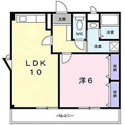 パルコート 1LDKの間取図画像