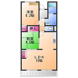 雅マンション 2LDKの間取図画像
