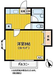 ルミエール 1Kの間取図画像