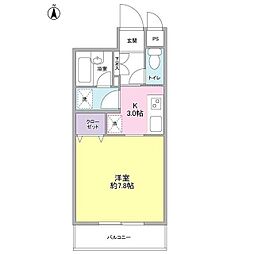 タウンフォルム武蔵小杉一番館 ワンルームの間取図画像