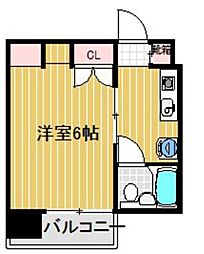 ハイネス五条 402 4階1Kの間取り