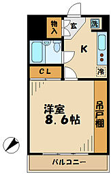 Tsgarden稲城 1階1Kの間取り