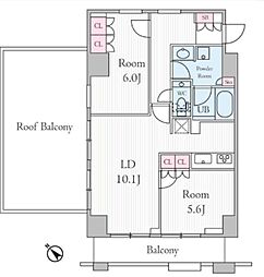 アーバンパークグラン代官山 2LDKの間取図画像