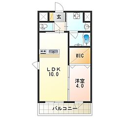 グランドゥーエ 1LDKの間取図画像