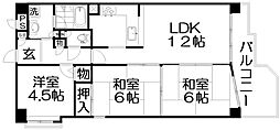 香里グランド日光ハイツ 3LDKの間取図画像