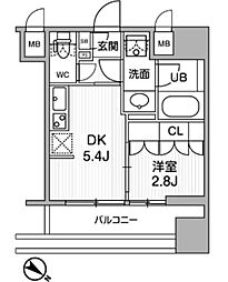 nidoSUGAMO 1DKの間取図画像