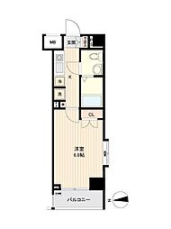 オーキッドレジデンス大泉学園 6階1Kの間取り