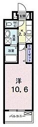 グラン・フィオーレ矢部 2階1Kの間取り