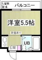 クアルト上井草 ワンルームの間取図画像