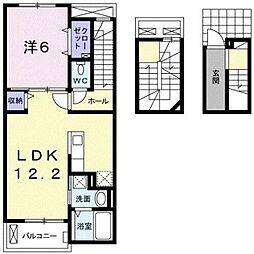 プライムタウンD 1LDKの間取図画像