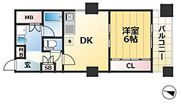 栄町ダイヤハイツ 1DKの間取図画像