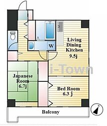 グランドール神谷 2LDKの間取図画像
