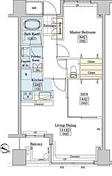 レジディアタワー上池袋タワーサイド 1SLDKの間取図画像