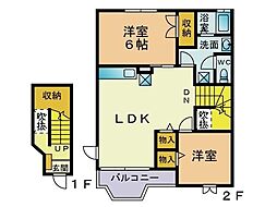 プレイスメゾン1 2LDKの間取図画像