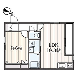 メゾンソレイユ 1LDKの間取図画像