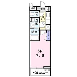 ハルズGOIDO 1Kの間取図画像