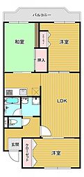 日商岩井リバーサイドマンションB棟 3LDKの間取図画像