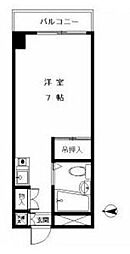 雄伸ビル ワンルームの間取図画像