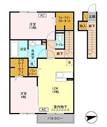 DiamondTiara 2LDKの間取図画像