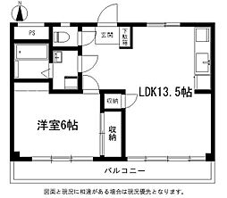 臼倉第一マンション 1LDKの間取図画像