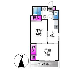 ハイツボン 2Kの間取図画像