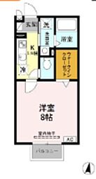 ウィルモアK・2 1Kの間取図画像