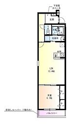 フジパレス堺百舌鳥梅町 1LDKの間取図画像