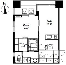 レジディア日本橋馬喰町3 5階1LDKの間取り