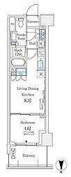 ロイヤルパークス赤羽サウス 1LDKの間取図画像