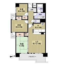 パレ清水が丘 3LDKの間取図画像