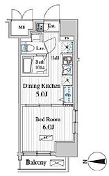 東通レジデンス雷門 8階1DKの間取り