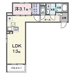 ヒカルサ志木 1LDKの間取図画像
