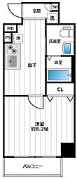 ライジングプレイス巣鴨 1Kの間取図画像