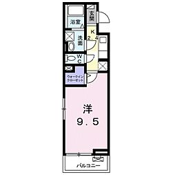 ラプルメリア 1Kの間取図画像