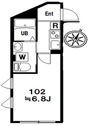 BloomTower西新宿 1Kの間取図画像