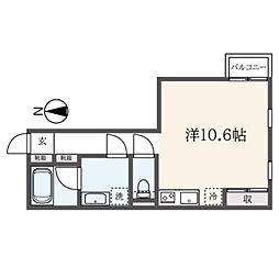 モン・サン・リュール経堂 ワンルームの間取図画像