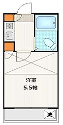 イズミレジデンス 1Kの間取図画像