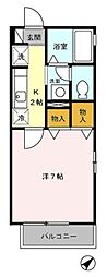 ヒルズ・アイ 1Kの間取図画像