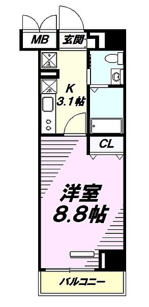 東京都日野市多摩平２丁目(賃貸マンション1K・5階・27.17㎡)の写真 その2