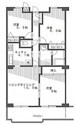 ゴールドクレスト 3LDKの間取図画像