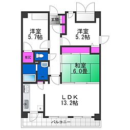 アンシャンテ平野 3LDKの間取図画像