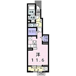 ハウスフリーデ2 ワンルームの間取図画像