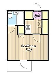 グリーンメゾン本厚木 1Kの間取図画像
