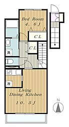 ブランメゾン2 1LDKの間取図画像