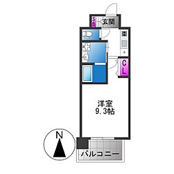 Amabile布施 1Kの間取図画像